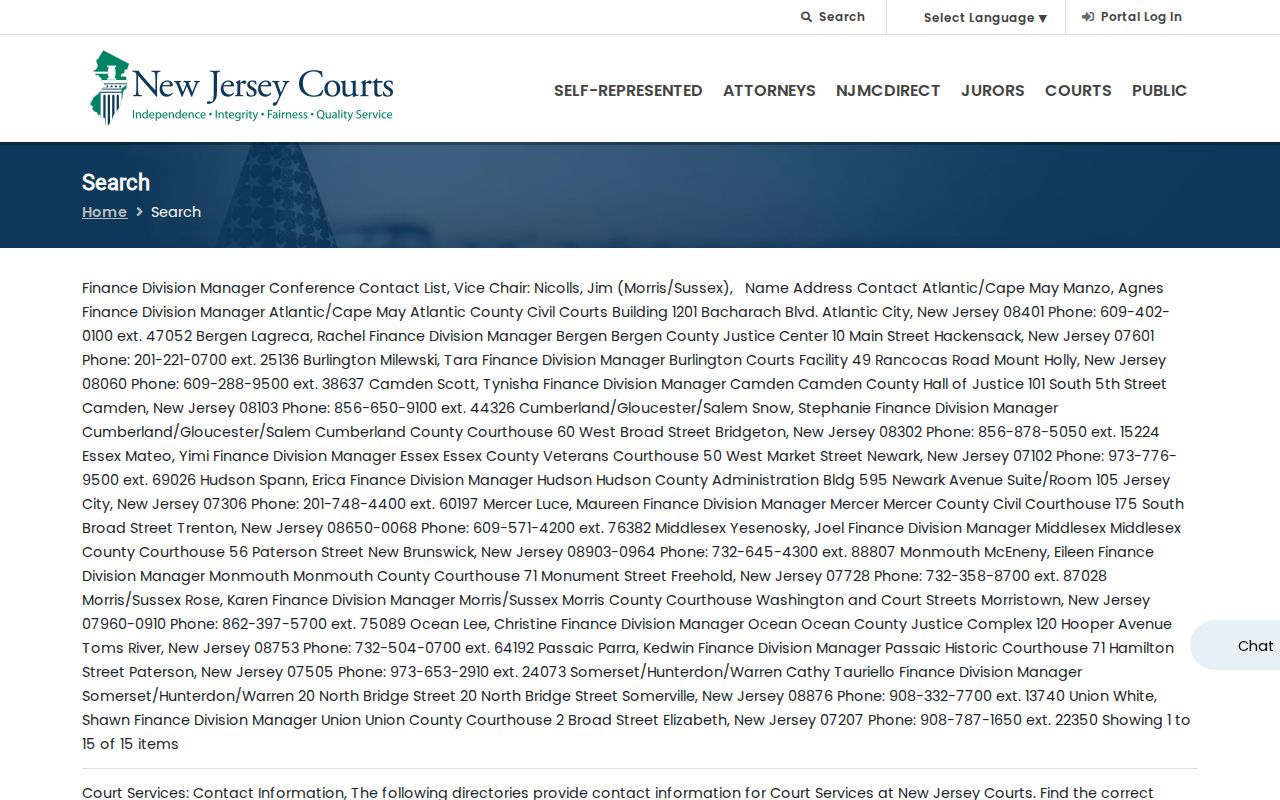 Middlesex County residents directory image of New Jersey Courts Find a Case search routes